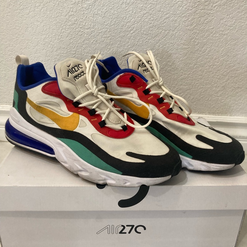 Nike air max 270 react , phantom/university gold size 12 men